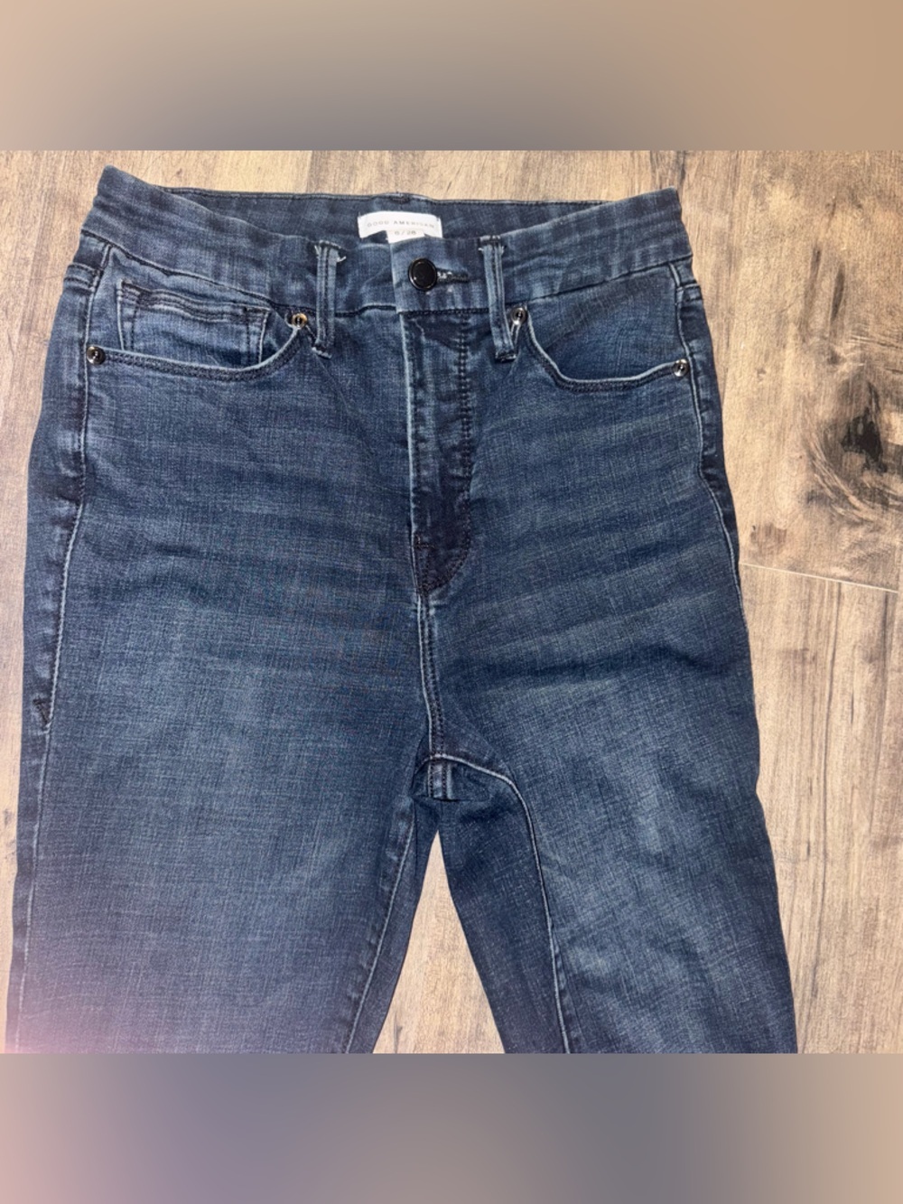 Good American Good Waist Crop Destroyed Skinny Sz 6/28 Distressed Raw Hem - Picture 4 of 7